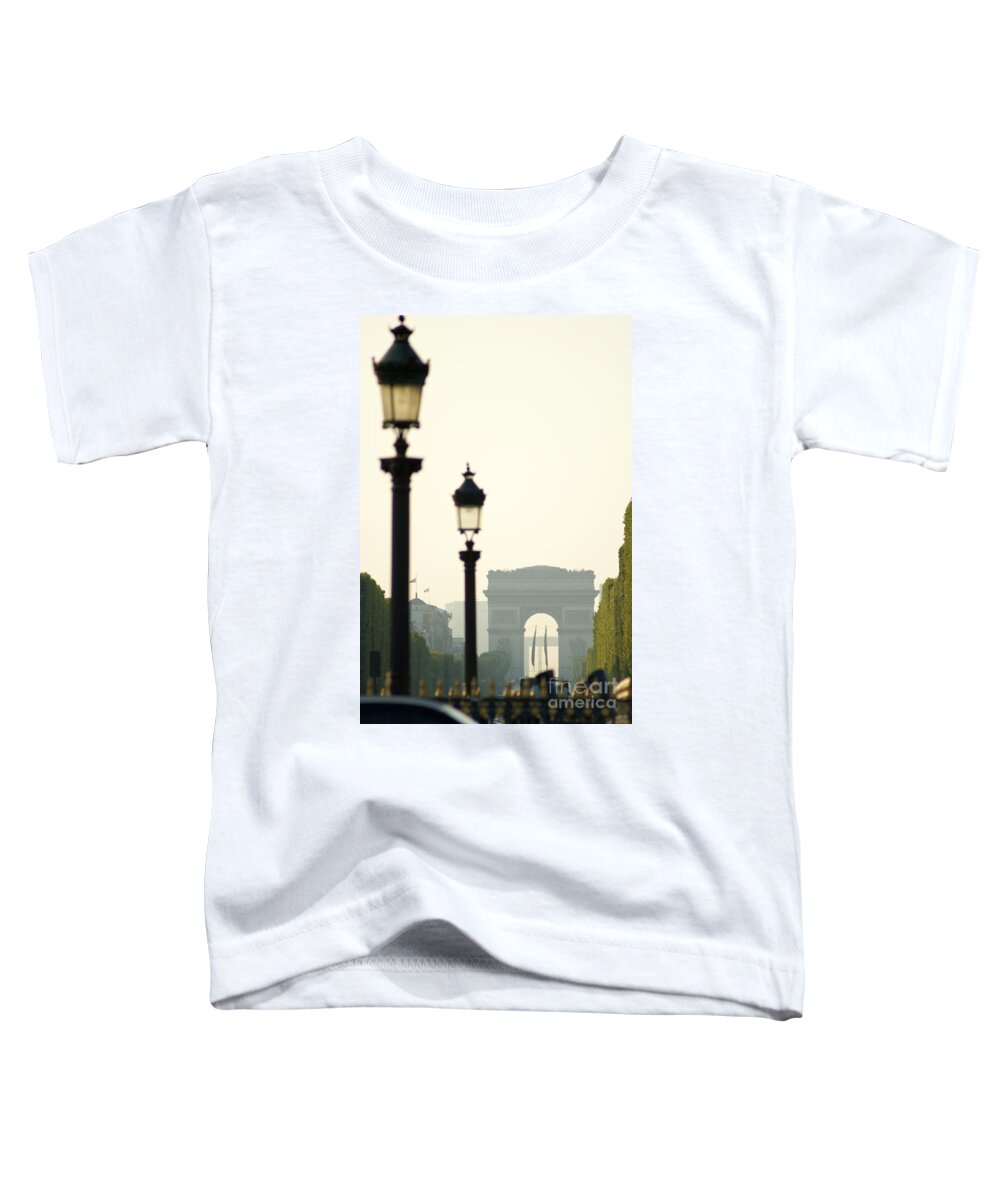 Paris Toddler T-Shirt featuring the photograph View of Arc de Triomphe by Christine Jepsen