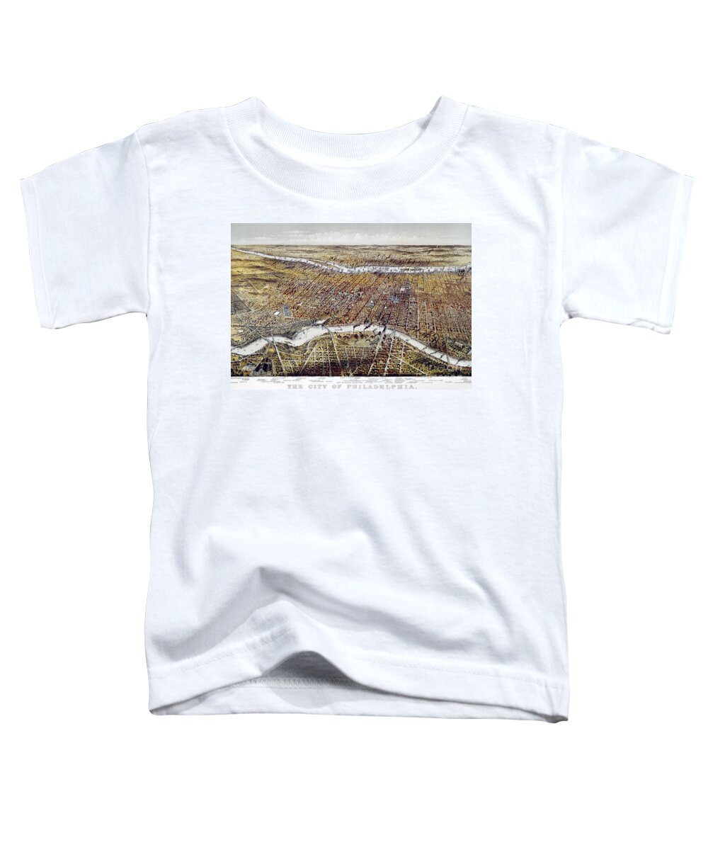 1875 Toddler T-Shirt featuring the photograph View Of Philadelphia by Granger