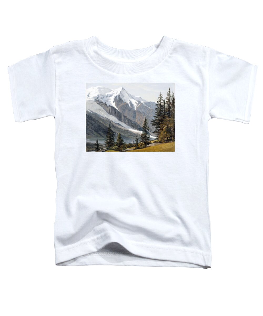 Martinus Rorbye Toddler T-Shirt featuring the painting View towards Chamonix Mont Blanc by Martinus Rorbye