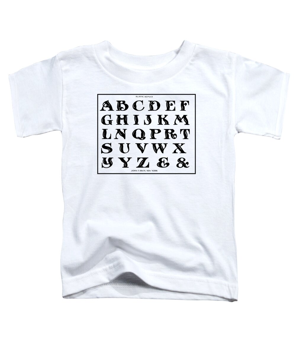 Vintage Toddler T-Shirt featuring the digital art vintage 1906 Alphabet Rustic Roman font by Heidi De Leeuw