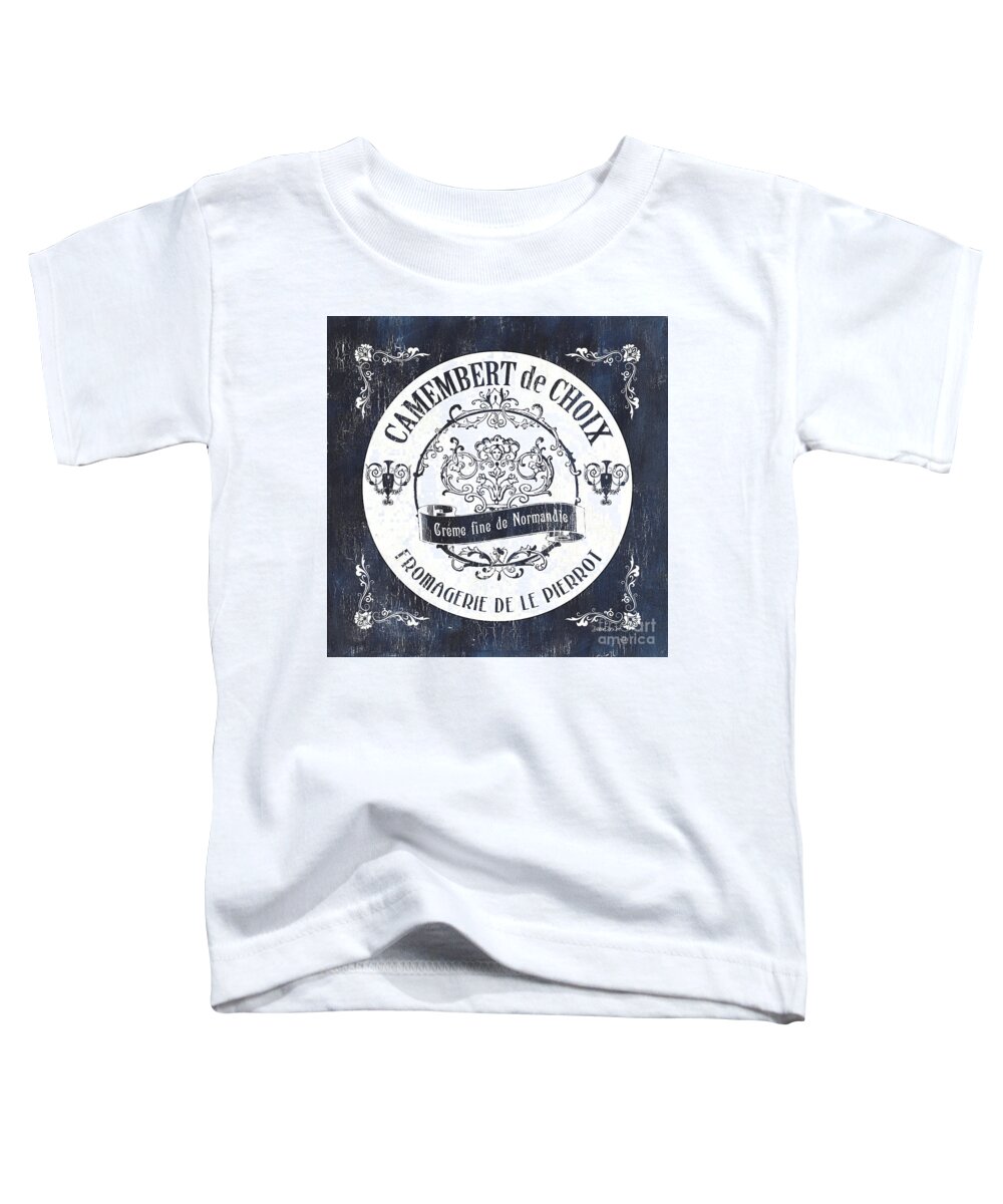 Cheese Toddler T-Shirt featuring the painting Vintage French Cheese Label 3 by Debbie DeWitt