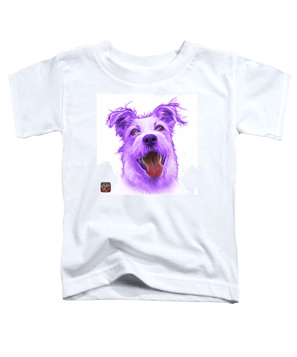 Terrier Toddler T-Shirt featuring the painting Violet Terrier Mix 2989 - WB by James Ahn