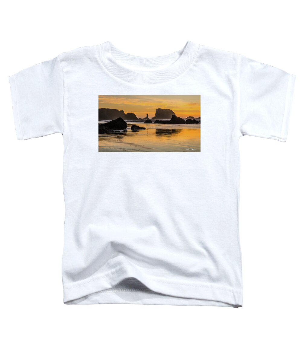 Bandon Toddler T-Shirt featuring the photograph Warm Reflections by Walt Baker