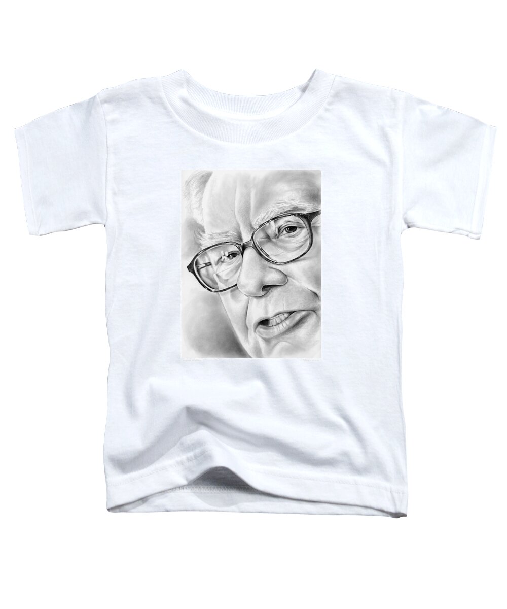 Warren Buffett Toddler T-Shirt featuring the drawing Warren Buffett by Greg Joens