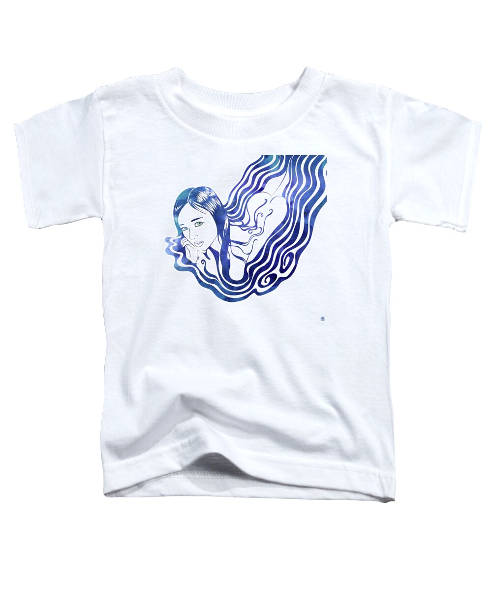Beauty Toddler T-Shirt featuring the mixed media Water Nymph IX by Stevyn Llewellyn