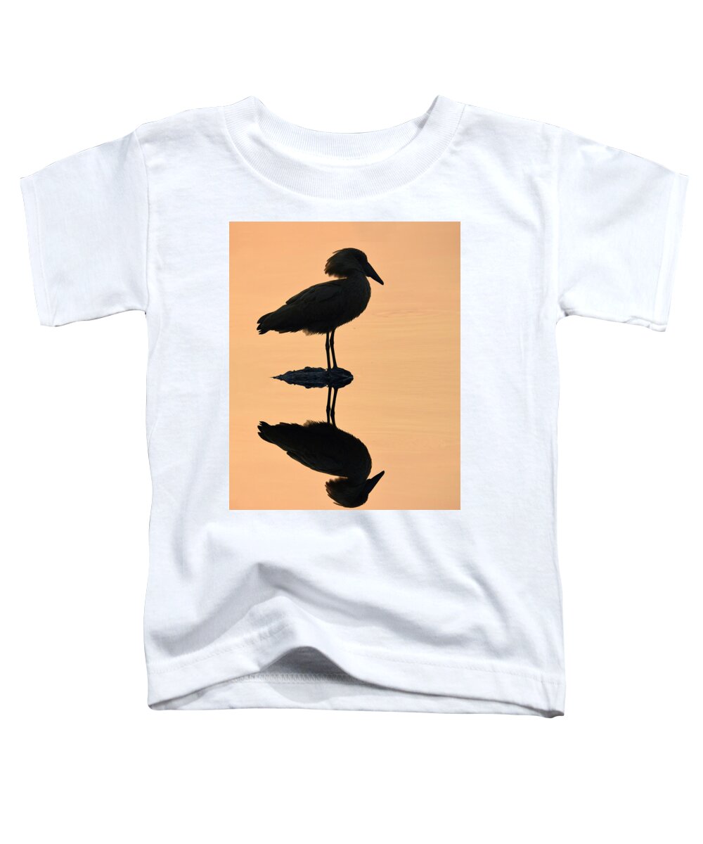 Silhouette Toddler T-Shirt featuring the photograph Waterbird Silhouette at Dusk by Joe Bonita