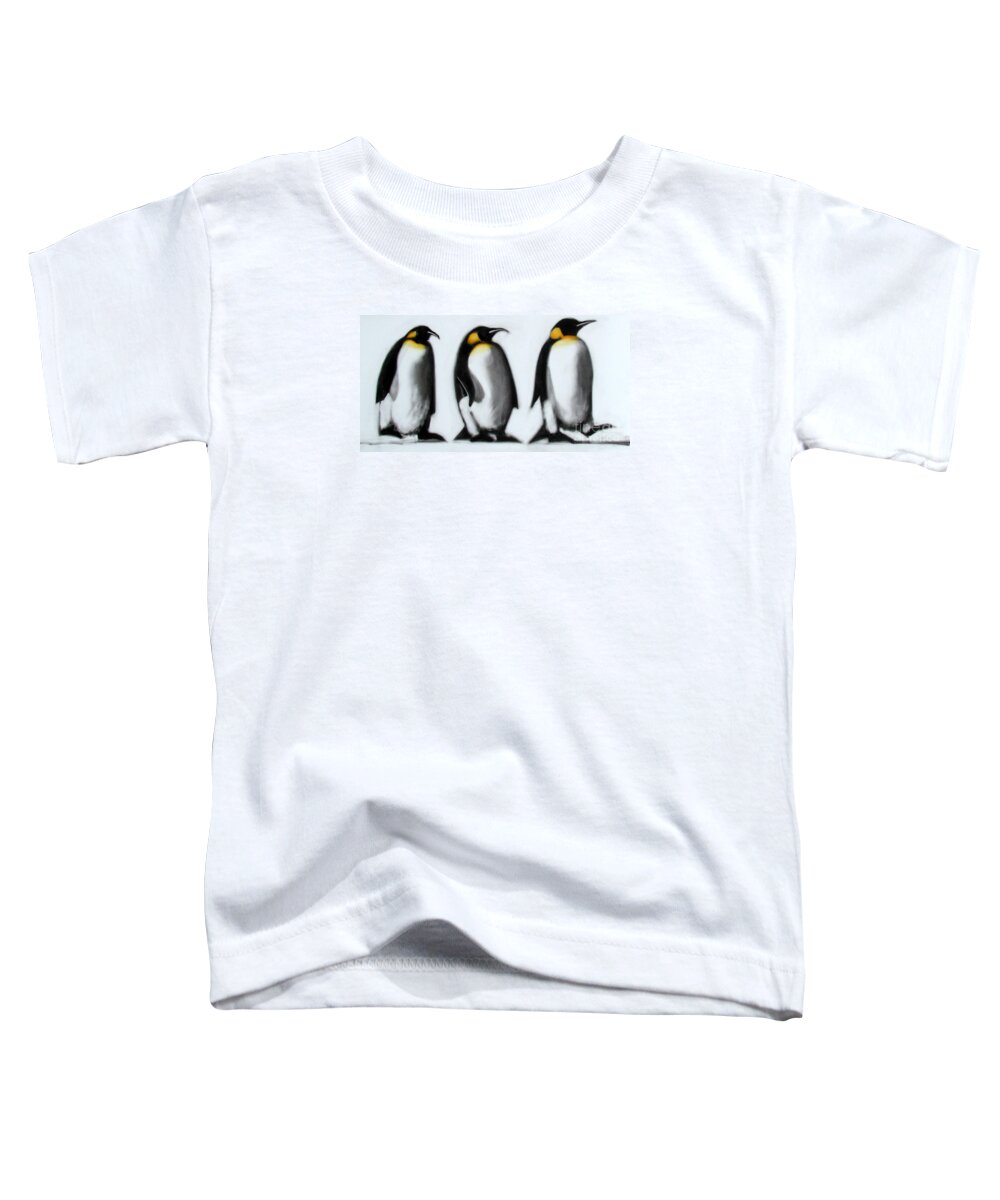 Penguins Toddler T-Shirt featuring the painting We Three Kings by Paul Powis