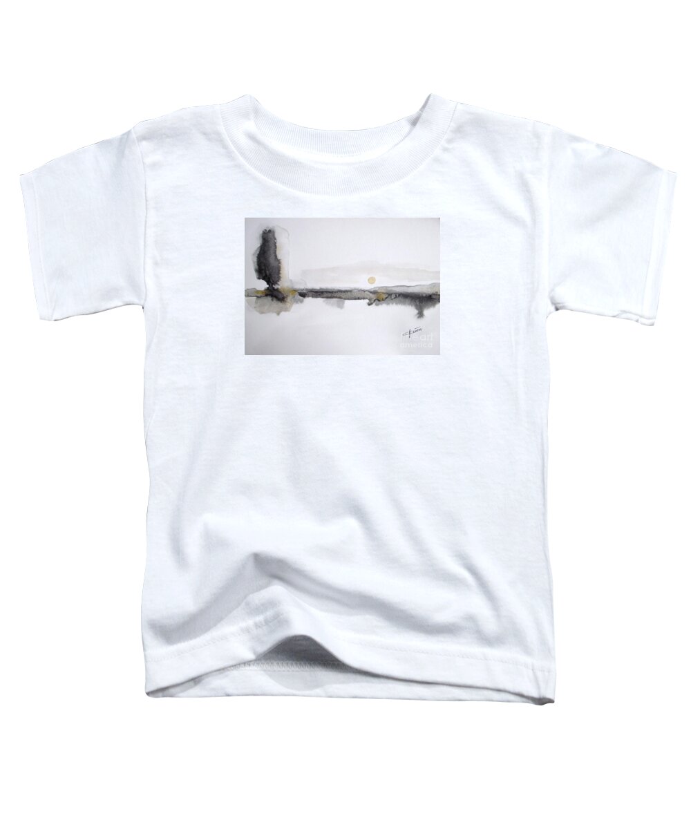 Abstract Landscape Toddler T-Shirt featuring the painting White Lake Sunset by Vesna Antic