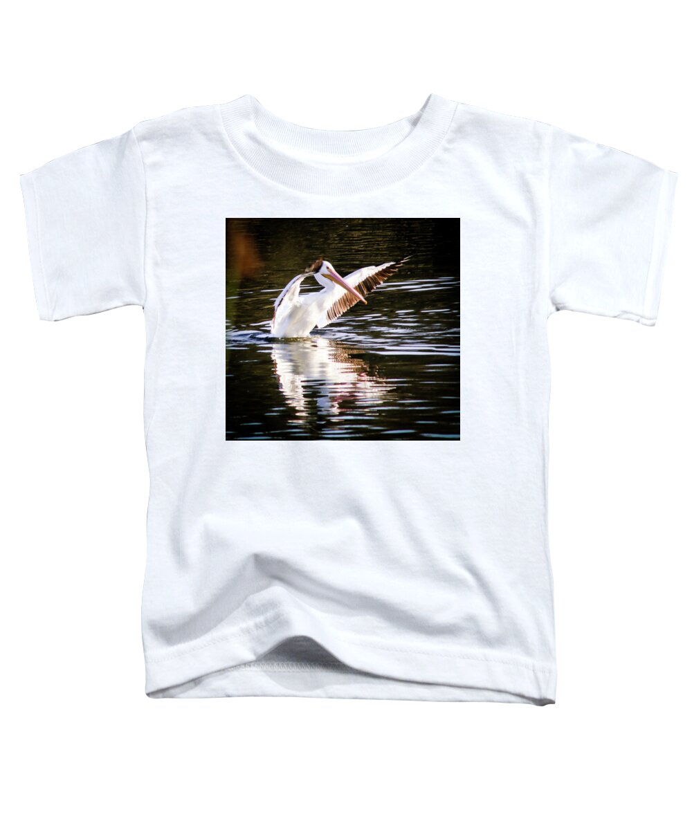 White Pelican Toddler T-Shirt featuring the photograph White Pelican by Dr Janine Williams