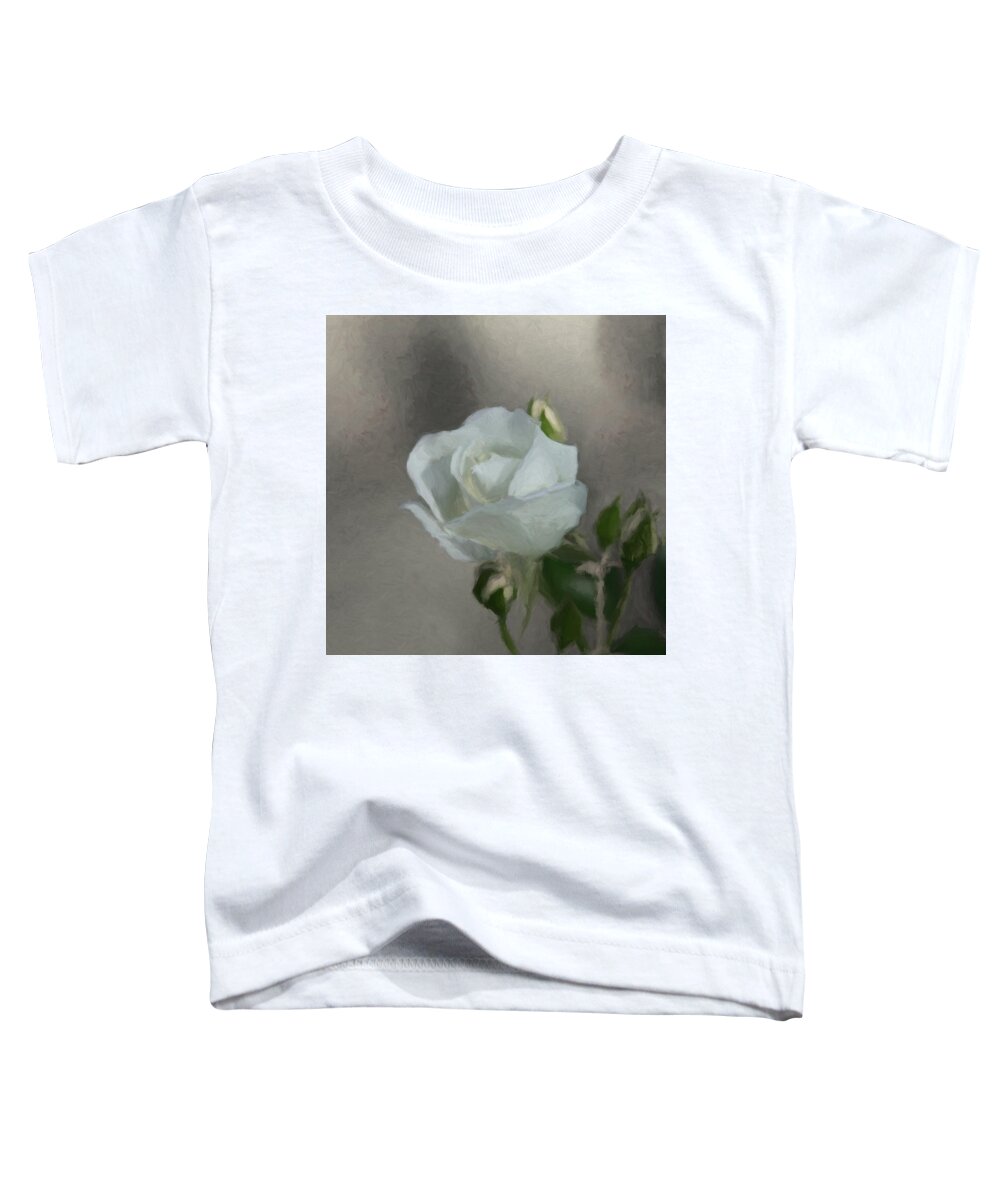 White Rose Toddler T-Shirt featuring the digital art White Rose 2 by Ernest Echols