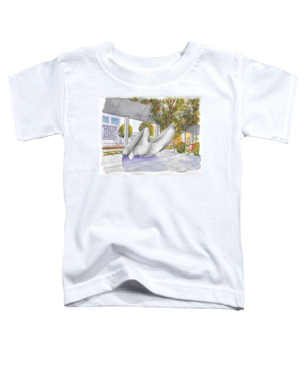 Sculpture Toddler T-Shirt featuring the painting White sculpture in Santa Monica Blvd., Beverly Hills, California by Carlos G Groppa