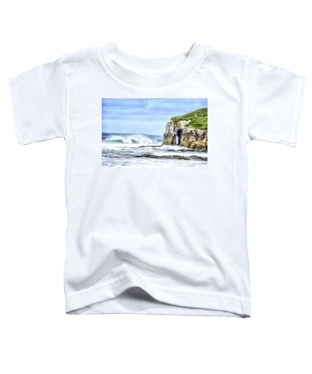 Ireland Toddler T-Shirt featuring the digital art Whiterocks Sea Arch by Nigel R Bell