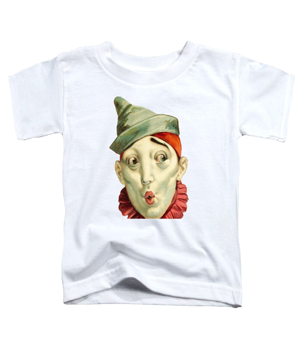 Vintage Clown Toddler T-Shirt featuring the digital art Who Me? by Kim Kent