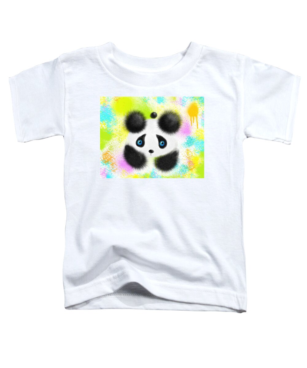 Panda Toddler T-Shirt featuring the painting Will I Fit In by Oiyee At Oystudio