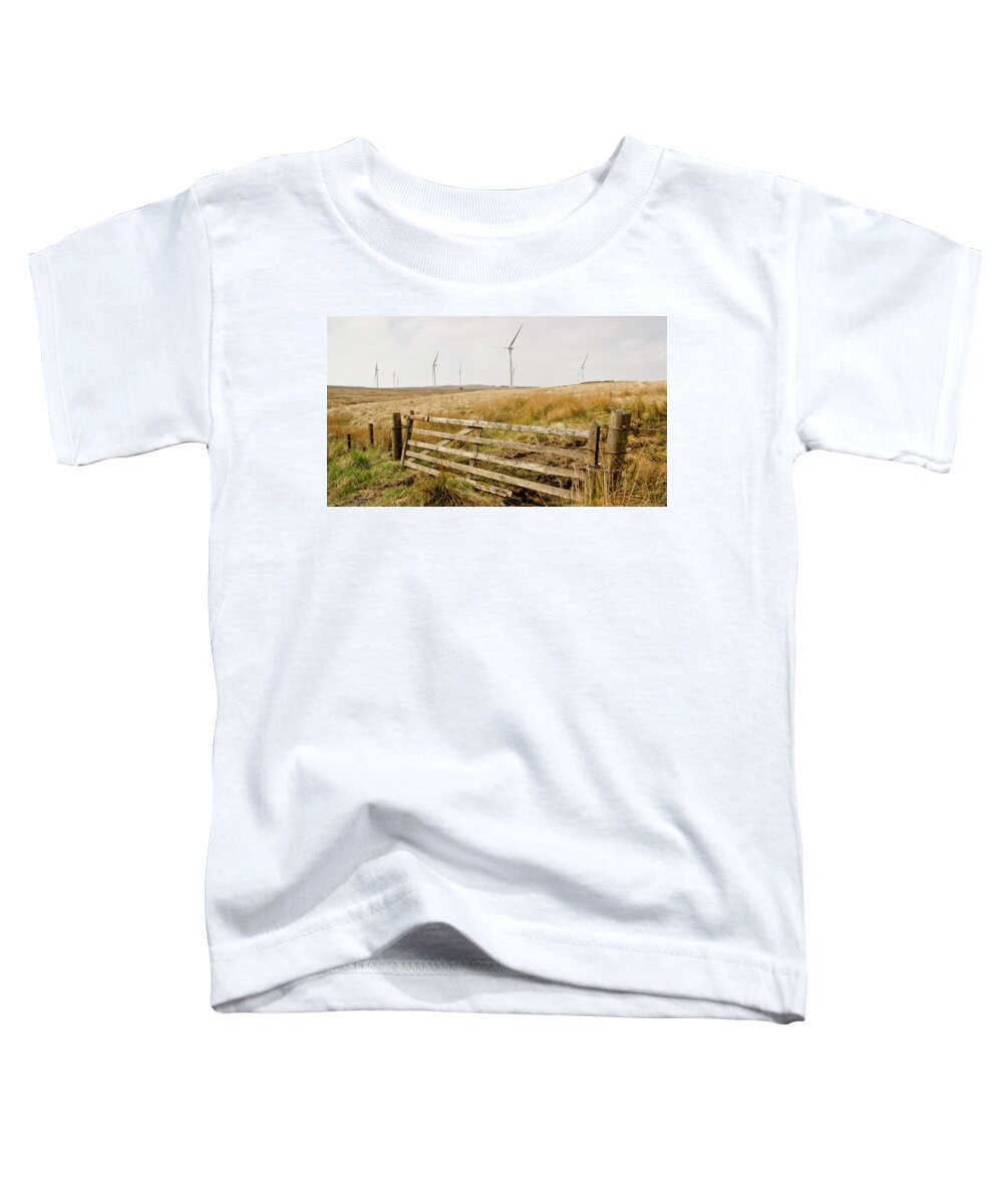 Wind Farm Toddler T-Shirt featuring the photograph Wind farm on Miller's moss. by Elena Perelman