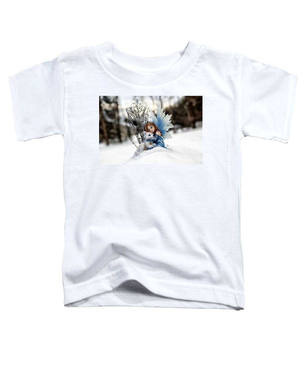 Snow Toddler T-Shirt featuring the photograph Winter Friends by Catherine Melvin