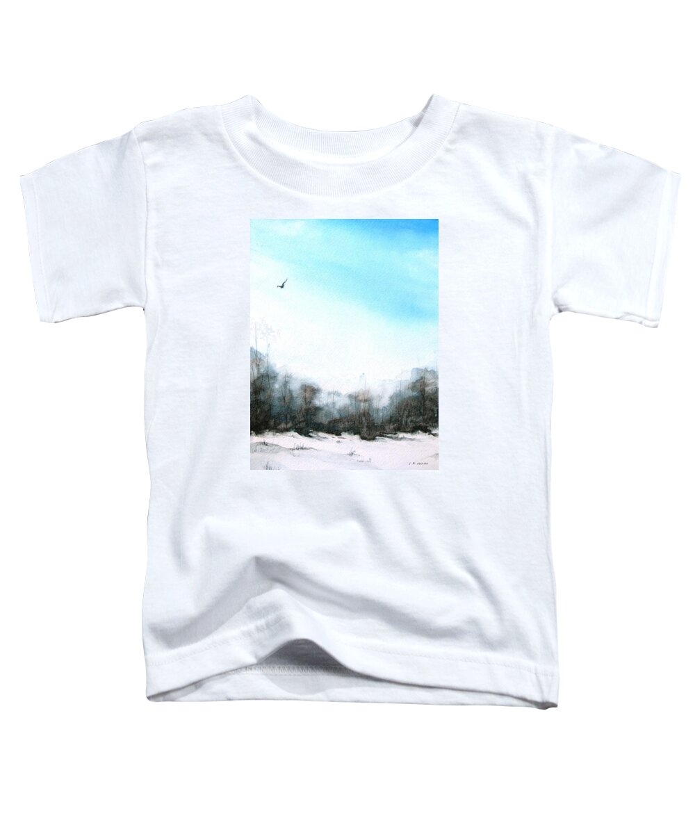 Watercolour Toddler T-Shirt featuring the painting Winter on the Prairies by Louise Adams