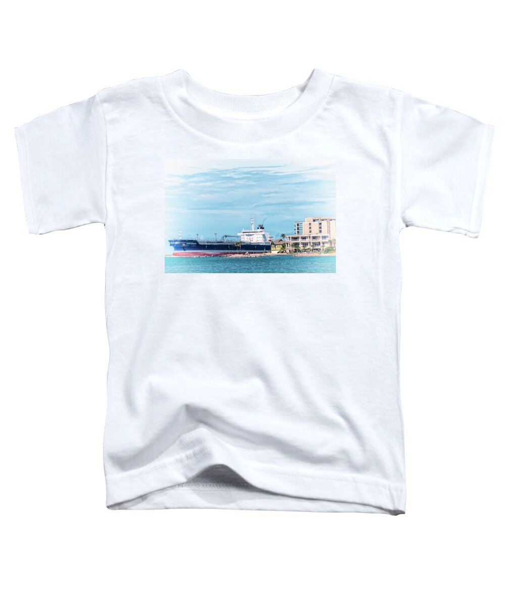 Wisby Atlantic Toddler T-Shirt featuring the photograph Wisby Atlantic - Incoming Ship by Debra Martz