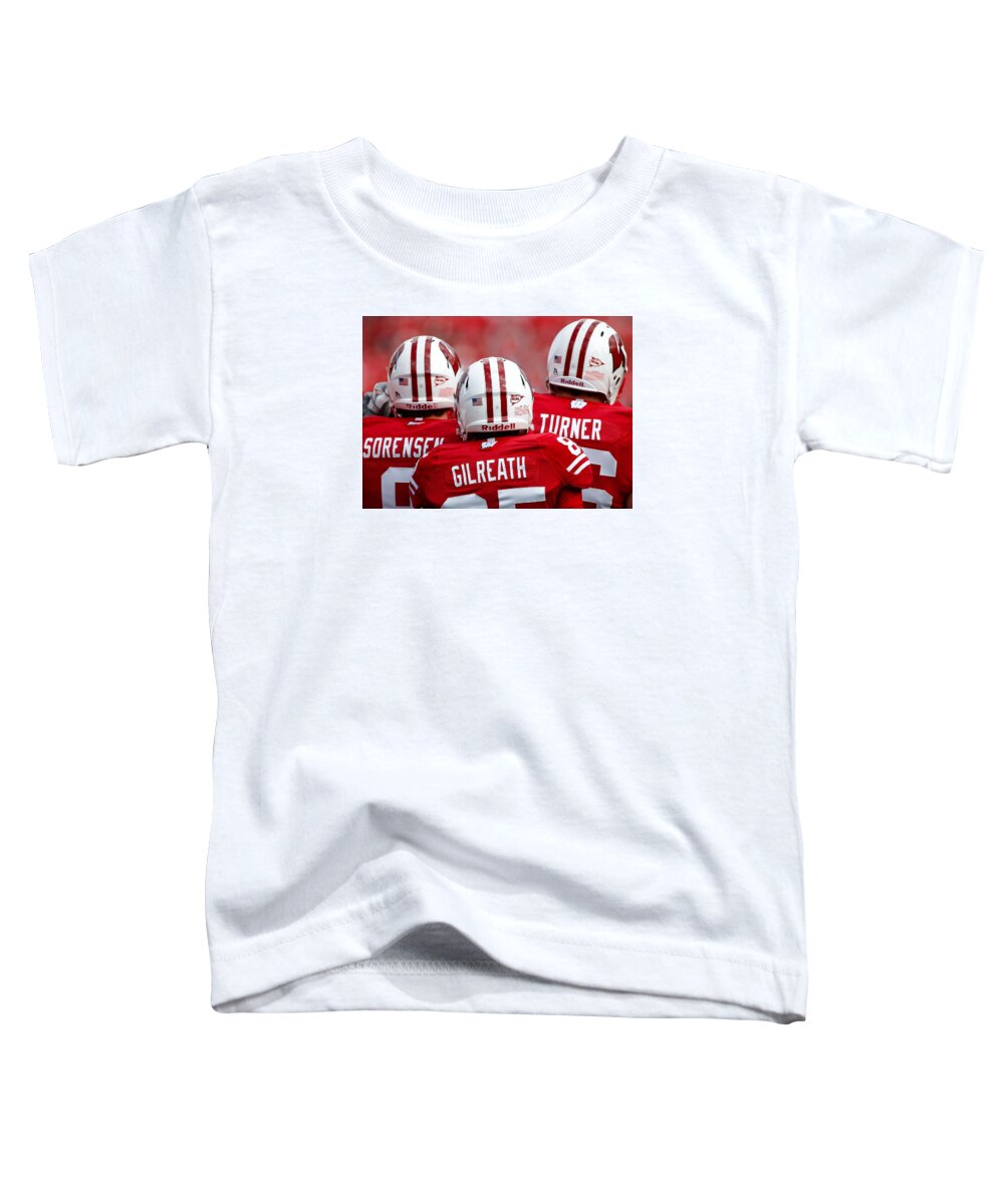 University Of Wisconsin Toddler T-Shirt featuring the photograph Wisconsin Players by Todd Klassy