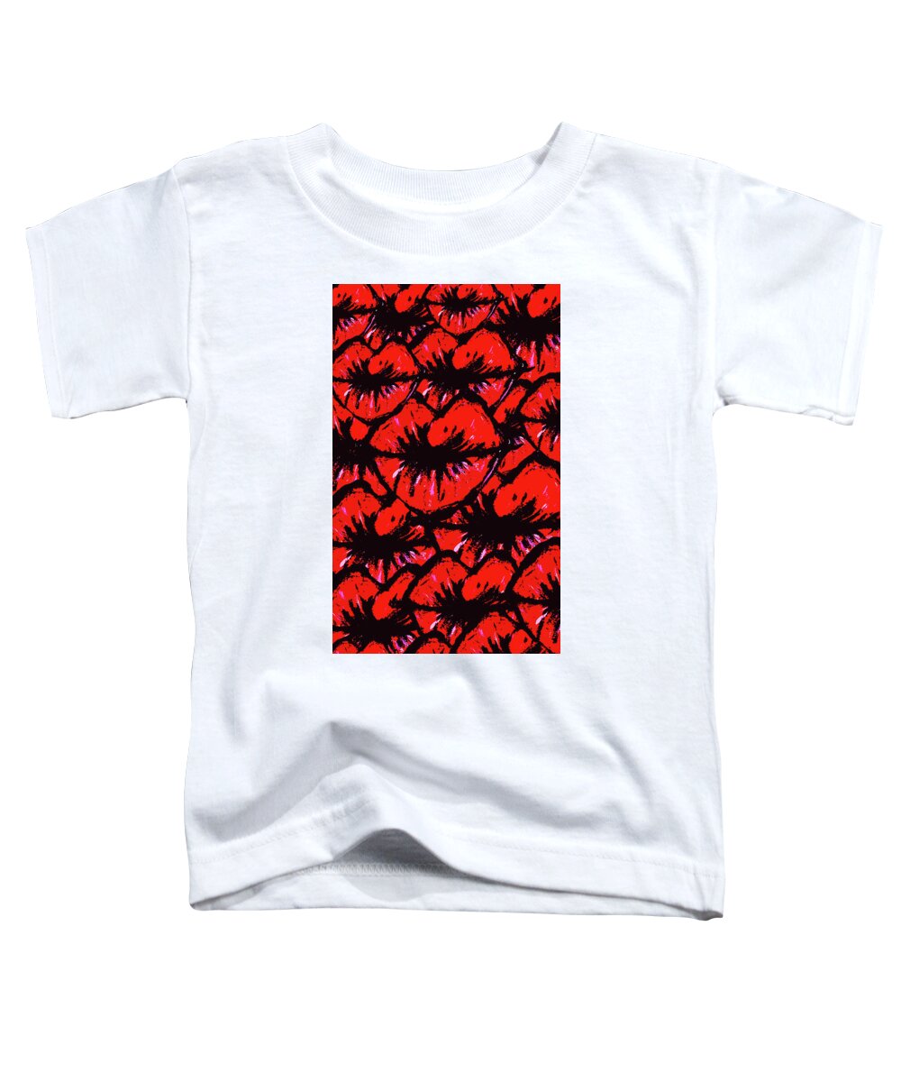 Lips Toddler T-Shirt featuring the mixed media X's by Meghan Elizabeth