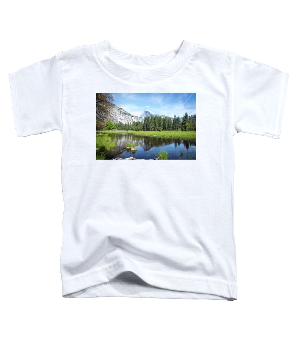 Half Dome Toddler T-Shirt featuring the photograph Yosemite Half Dome Reflection by Aileen Savage