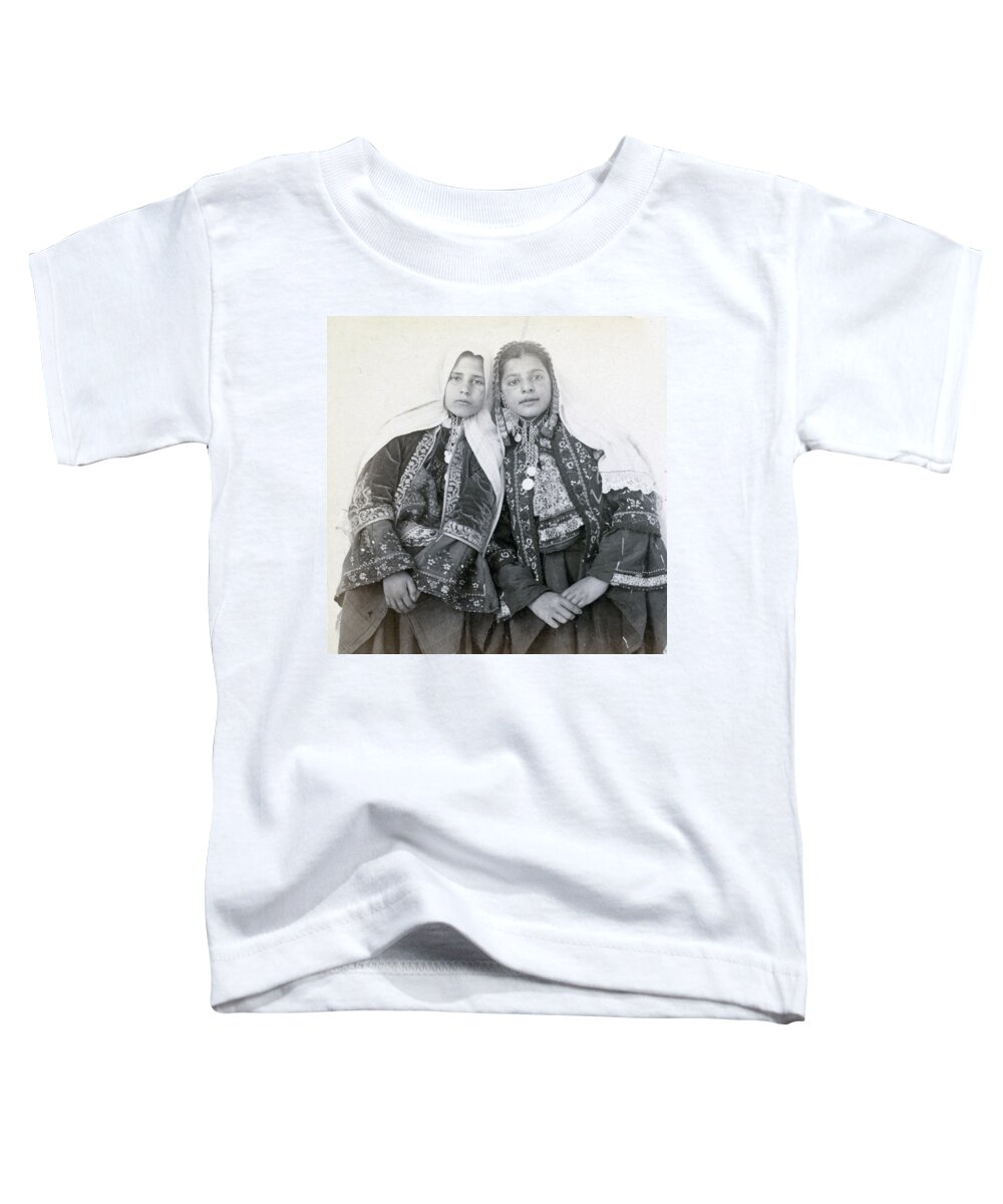 Portraits Toddler T-Shirt featuring the photograph Young Girls of Bethlehem year 1896 by Munir Alawi