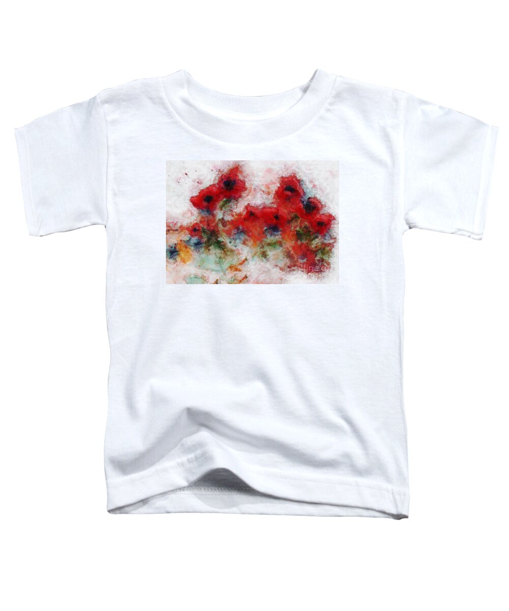Poppy Toddler T-Shirt featuring the painting Young Ones by Claire Bull