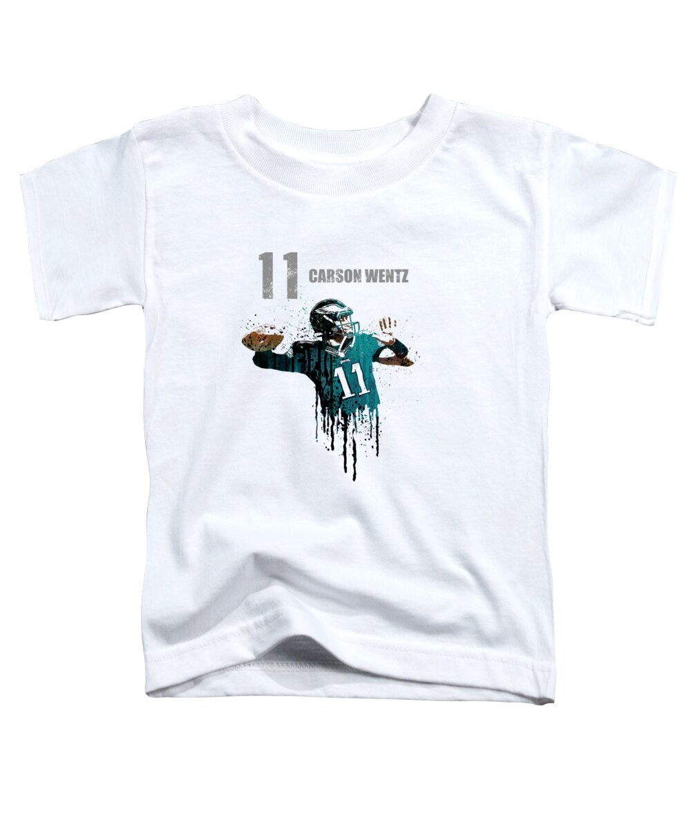 American Toddler T-Shirt featuring the painting Carson Wentz #1 by Art Popop