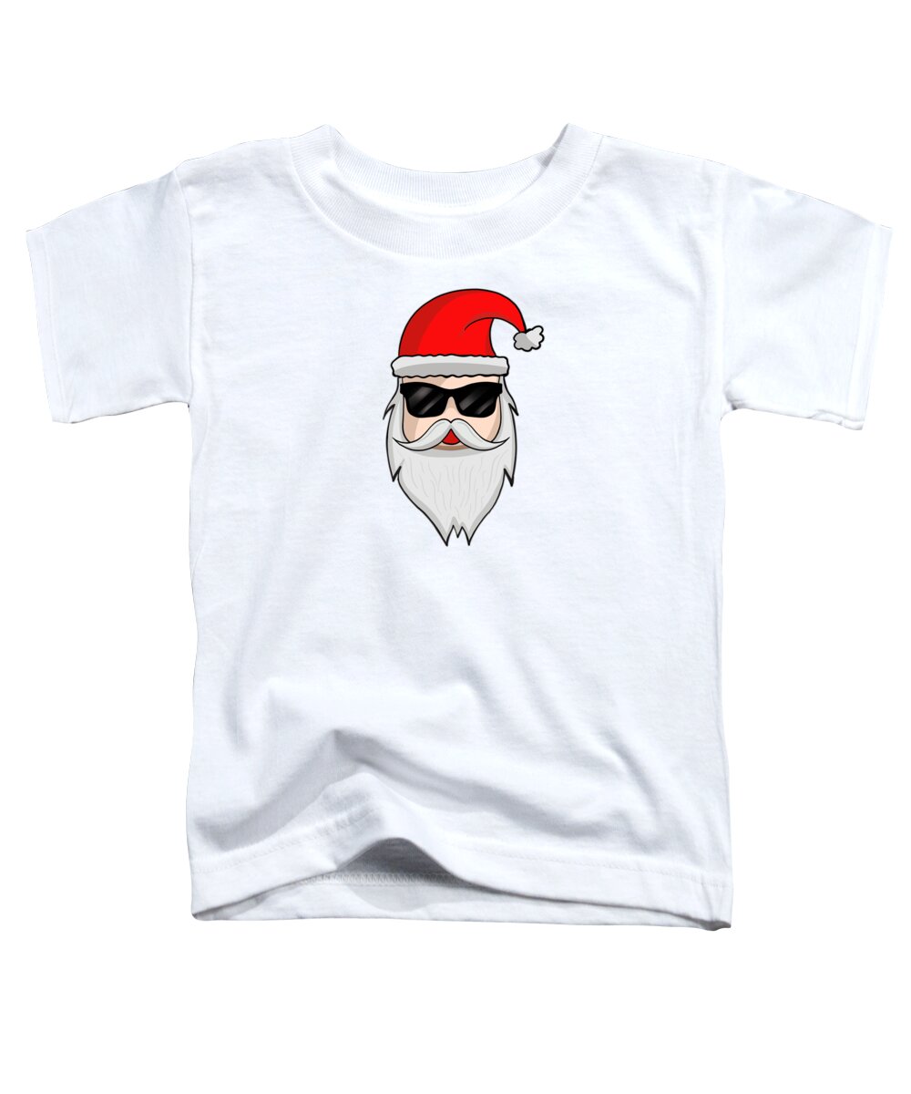 Santa-claus Toddler T-Shirt featuring the digital art Cool Santa Claus Christmas Sunglasses Winter #1 by Mister Tee