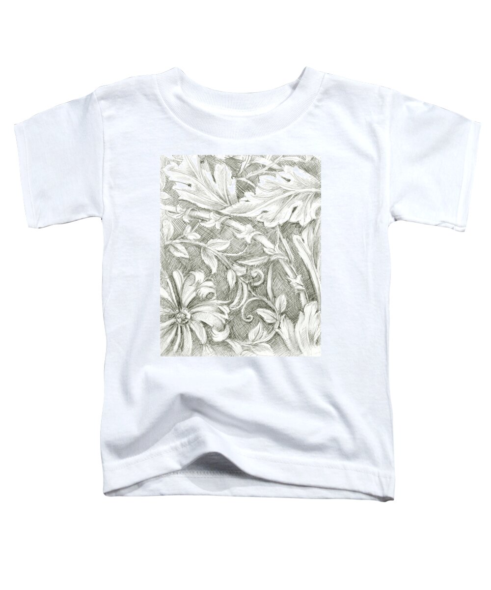 Botanical Toddler T-Shirt featuring the painting Floral Pattern Sketch Iv #1 by Ethan Harper