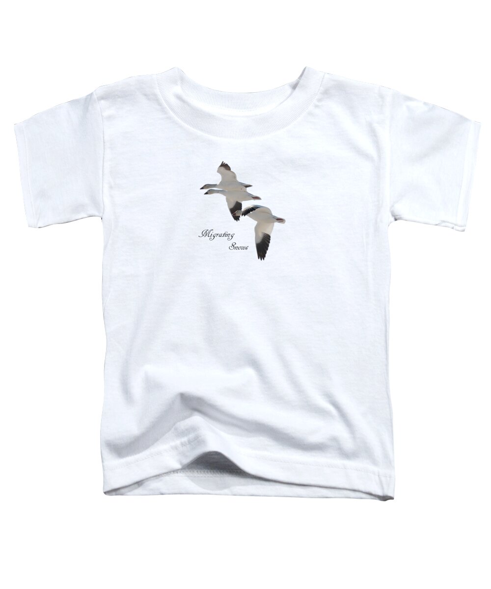 Migration Toddler T-Shirt featuring the photograph Migrating Snow Geese #1 by Whispering Peaks Photography
