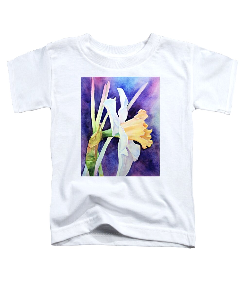 Daffodil Toddler T-Shirt featuring the painting Pink Beauty #1 by Beth Fontenot