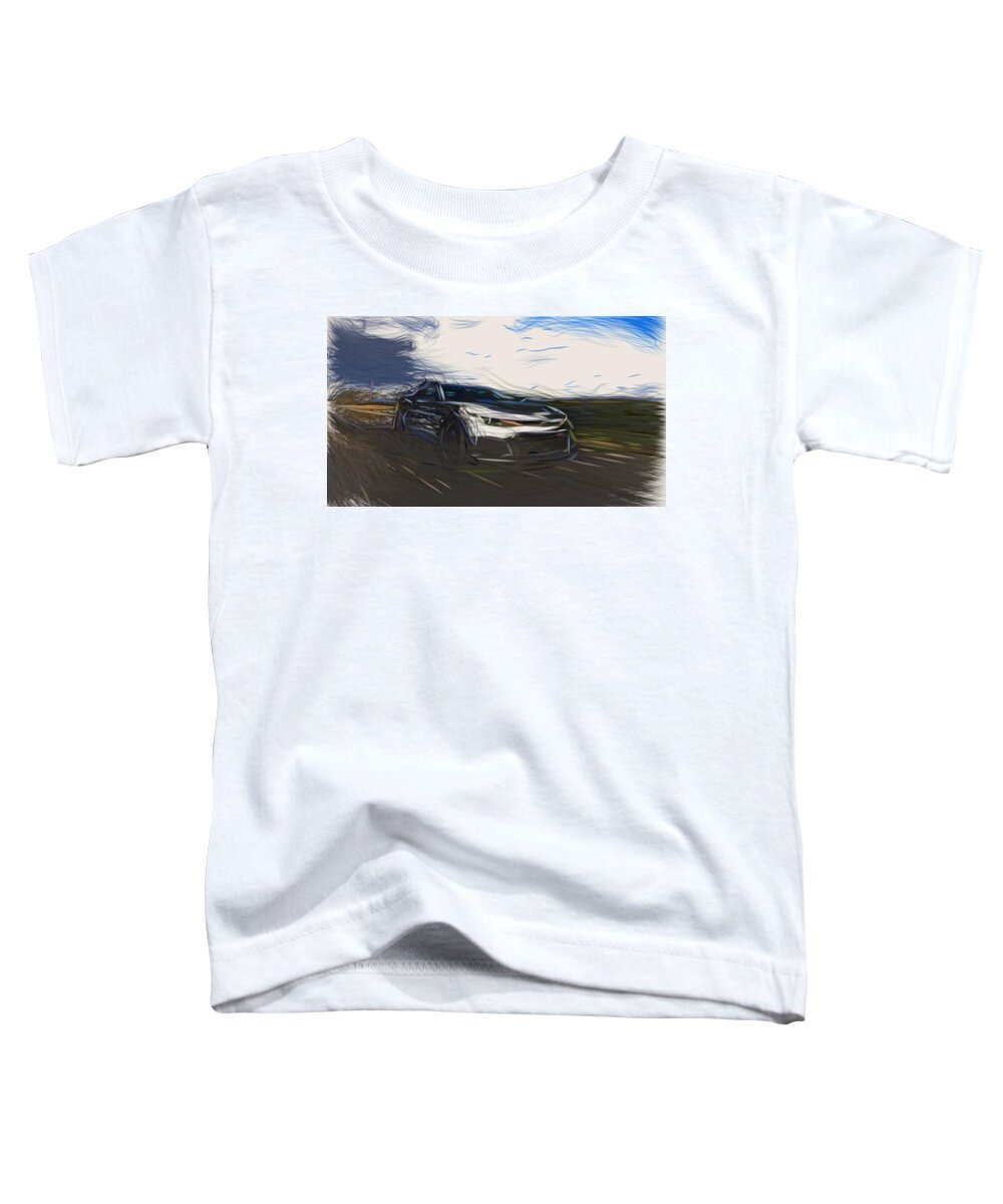 Chevrolet Toddler T-Shirt featuring the digital art Chevrolet Camaro Drawing #12 by CarsToon Concept