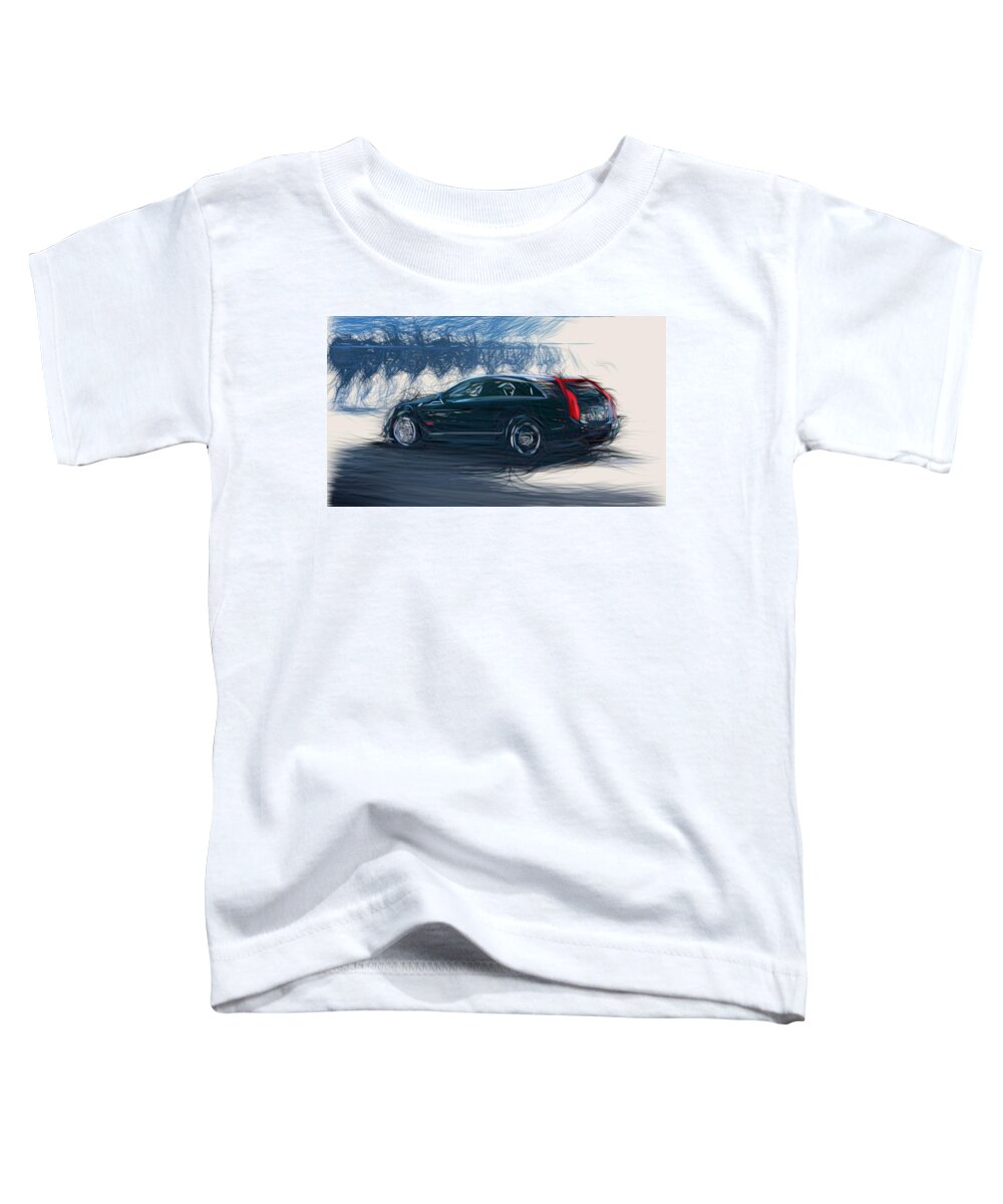 Cadillac Toddler T-Shirt featuring the digital art Cadillac CTS V Sport Wagon Draw #2 by CarsToon Concept