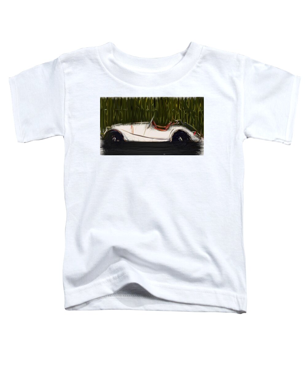 Morgan Toddler T-Shirt featuring the digital art Morgan Roadster Draw #2 by CarsToon Concept