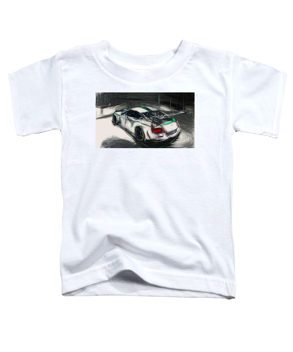 Bentley Toddler T-Shirt featuring the digital art Bentley Continental GT3 Drawing #4 by CarsToon Concept