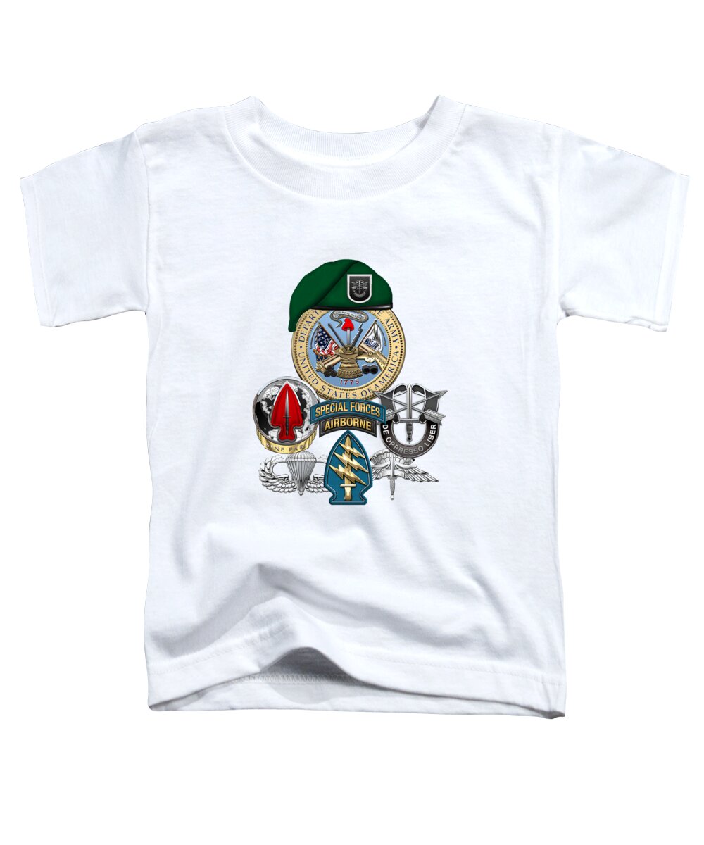 ‘u.s. Army Special Forces’ Collection By Serge Averbukh Toddler T-Shirt featuring the digital art 5th Special Forces Group - Green Berets Special Edition by Serge Averbukh