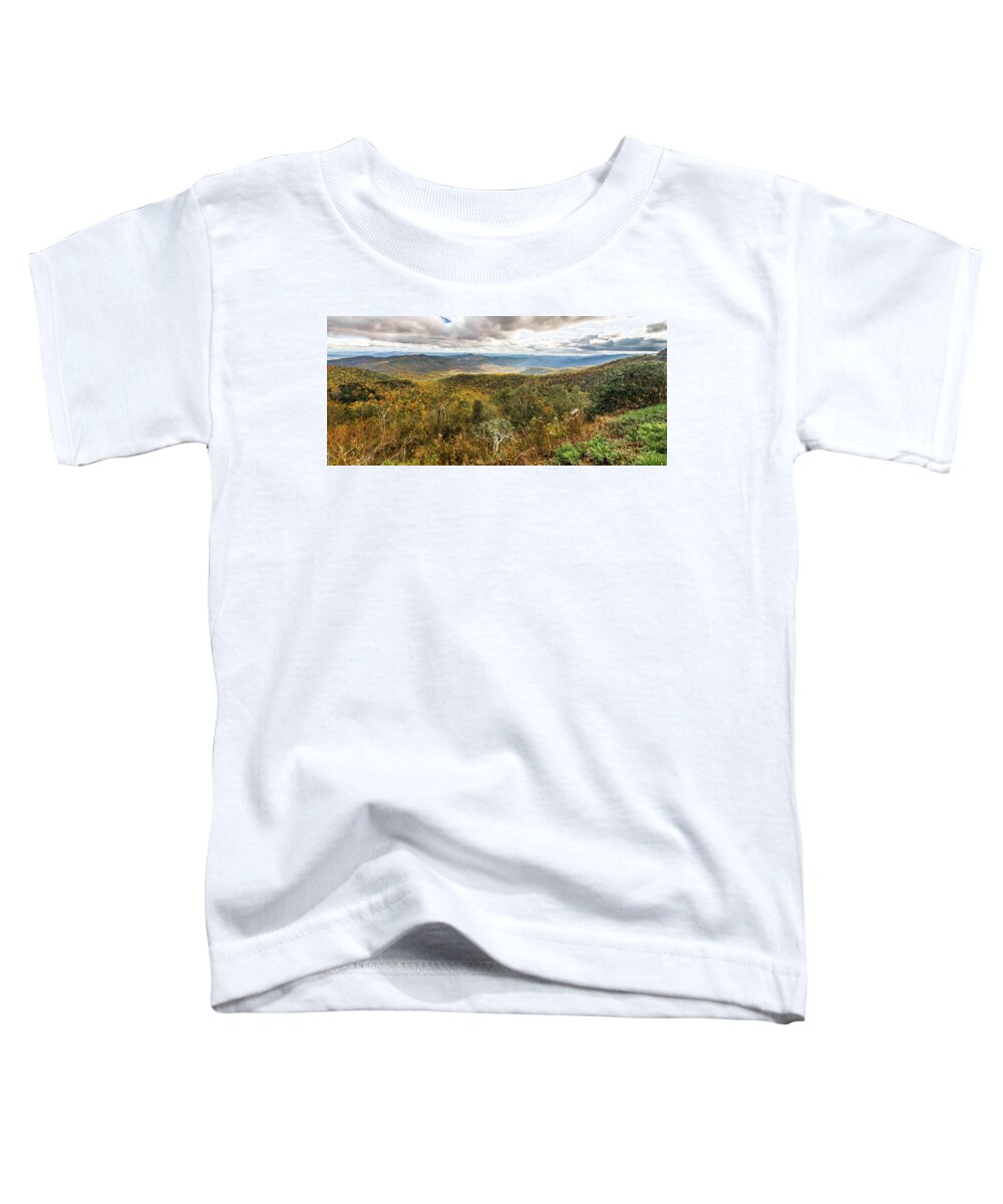 Blue Toddler T-Shirt featuring the photograph Blue Ridge And Smoky Mountains Changing Color In Fall #60 by Alex Grichenko
