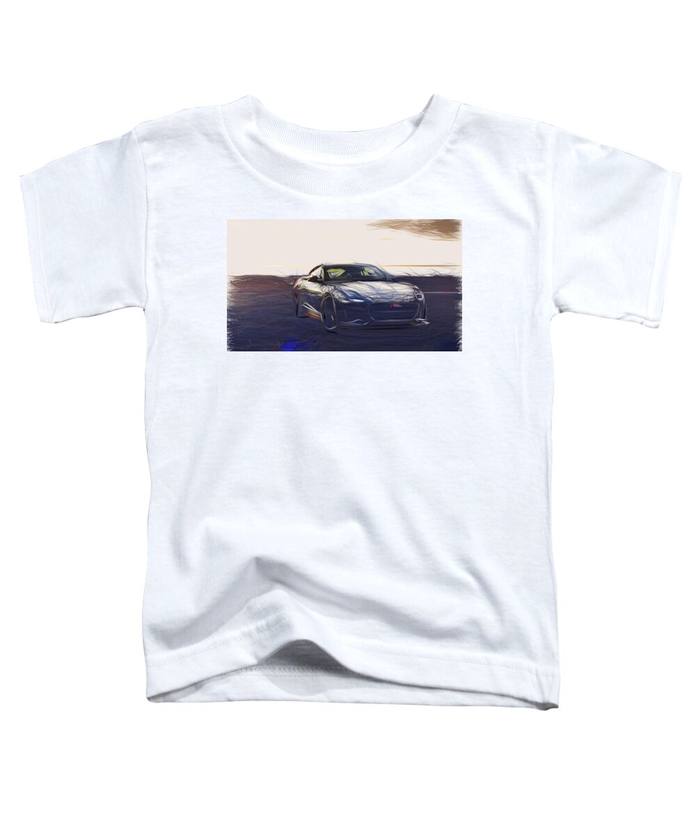 Jaguar Toddler T-Shirt featuring the digital art Jaguar F Type Drawing #10 by CarsToon Concept