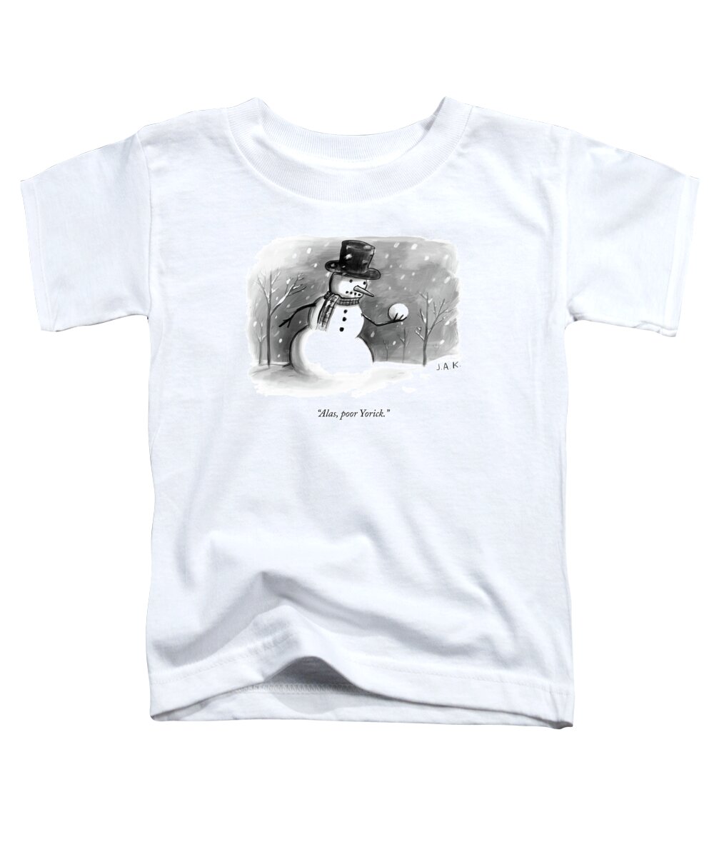 Alas Toddler T-Shirt featuring the drawing Alas, Poor Yorick by Jason Adam Katzenstein