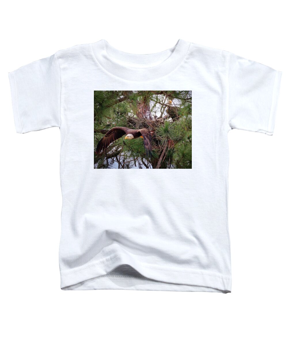 Eagle Toddler T-Shirt featuring the photograph All About Family by JASawyer Imaging