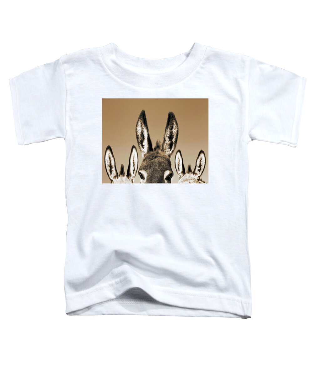 #faatoppicks Toddler T-Shirt featuring the photograph All Ears, Sepia by Don Schimmel
