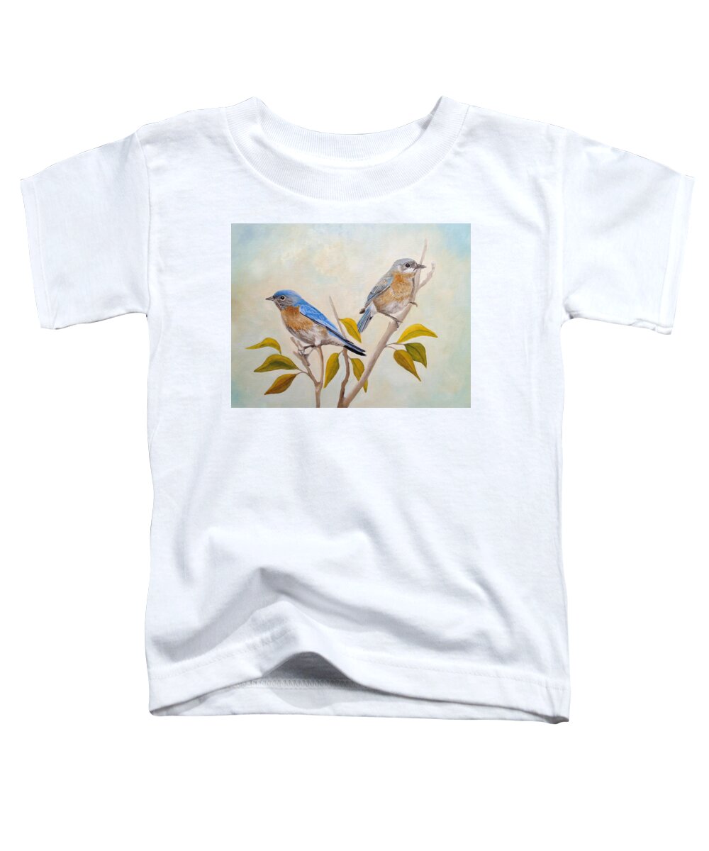 Bluebird Toddler T-Shirt featuring the painting Stillness Of Heart by Angeles M Pomata