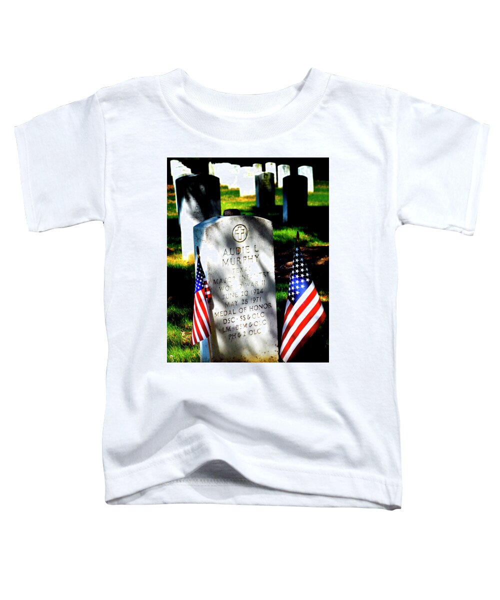 Arlington National Cemetery Toddler T-Shirt featuring the photograph Audie Murphy - Most Decorated Hero by Paul W Faust - Impressions of Light