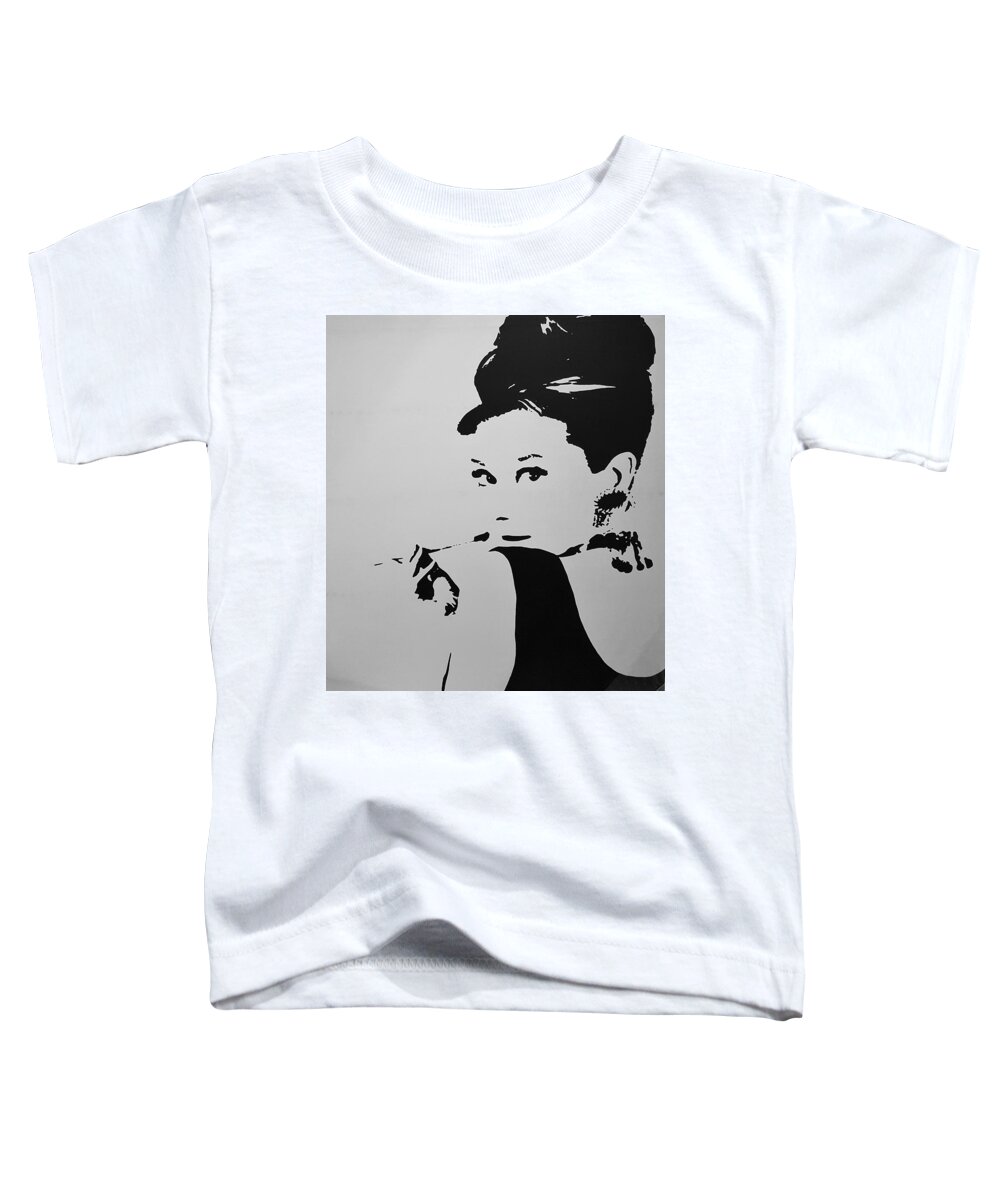 Audrey Hepburn Toddler T-Shirt featuring the photograph Audrey B W by Rob Hans