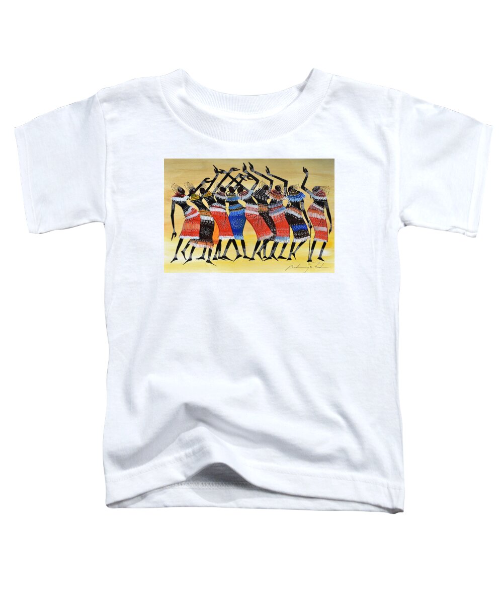 Africa Toddler T-Shirt featuring the painting B-405 by Martin Bulinya