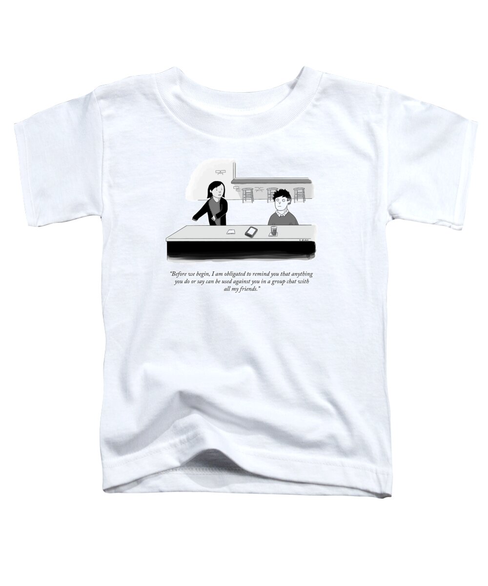 “before We Begin Toddler T-Shirt featuring the drawing Before We Begin by Ellie Black