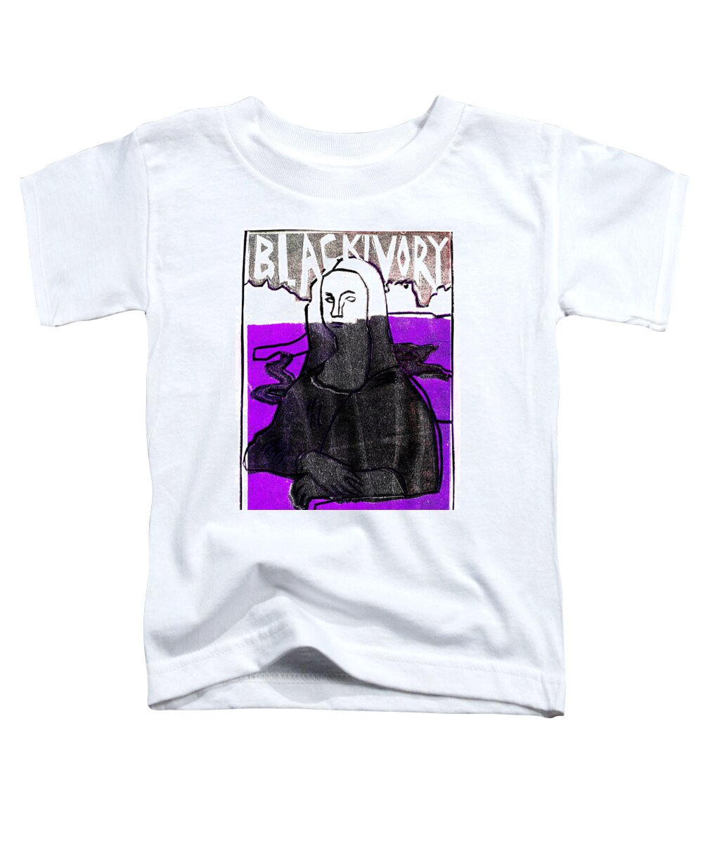 Mona Lisa Toddler T-Shirt featuring the relief Black Ivory Mona Lisa 26 by Edgeworth Johnstone