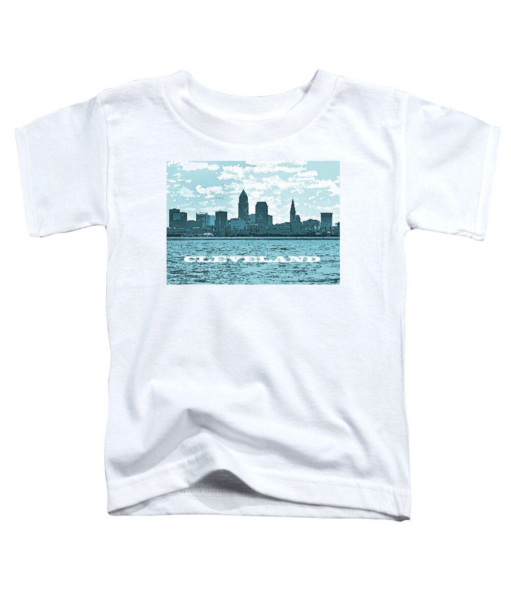Cleveland Toddler T-Shirt featuring the photograph Blue CLEVELAND by Gary Olsen-Hasek