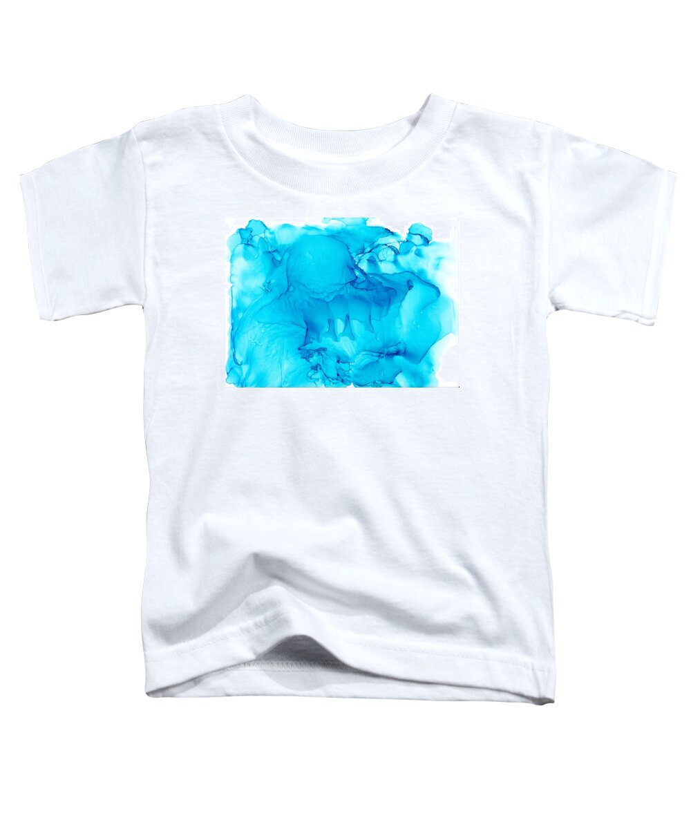 Abstract Toddler T-Shirt featuring the painting Blue on Blue by Christy Sawyer